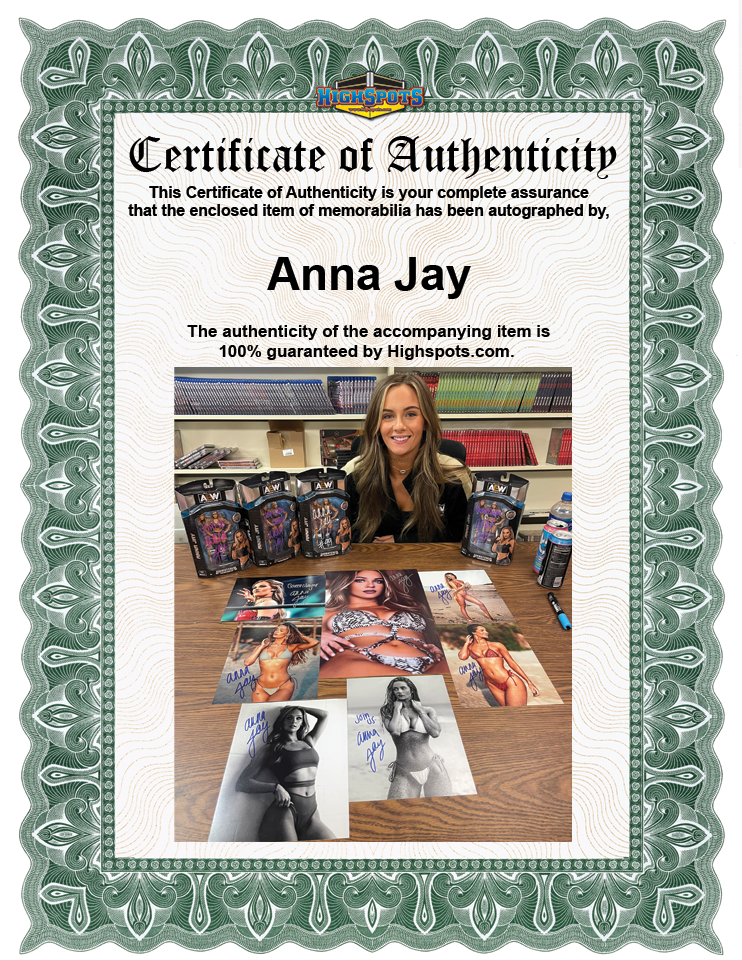 AEW Anna Jay Autographed Signed 8x10  "Join Us" Inscription Bikini COA