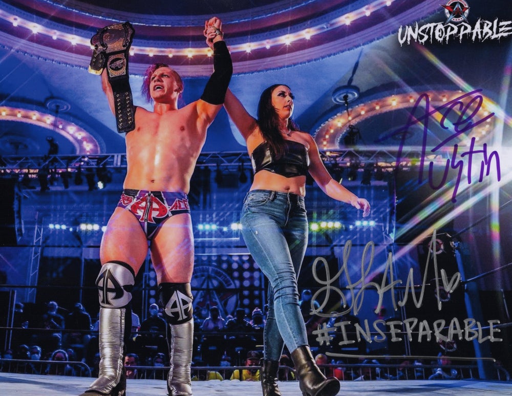 Ace Austin and Gia Miller Signed 8x10 "#INSEPARABLE" Inscription