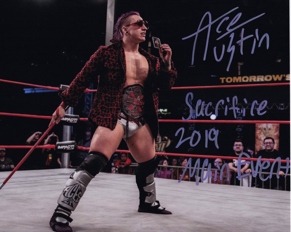 Ace Austin Autographed 8x10 "Sacrifice 2019 Main Event" Inscription