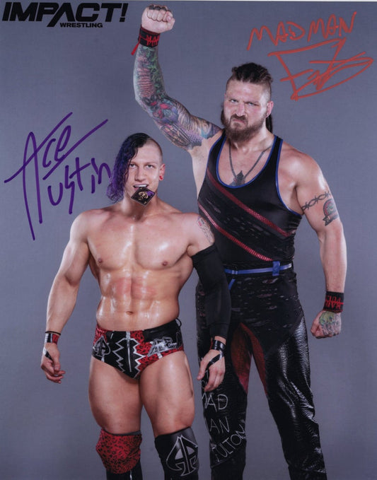 Ace Austin and Madman Fulton Autographed 8x10 #2