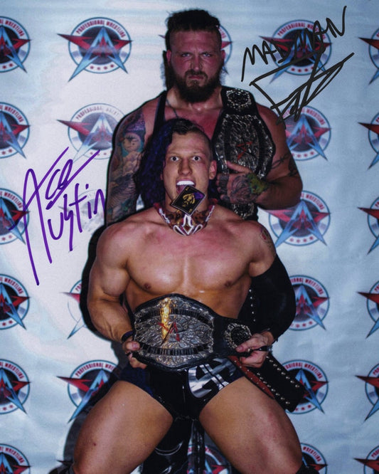 Ace Austin and Madman Fulton Autographed 8x10 #3